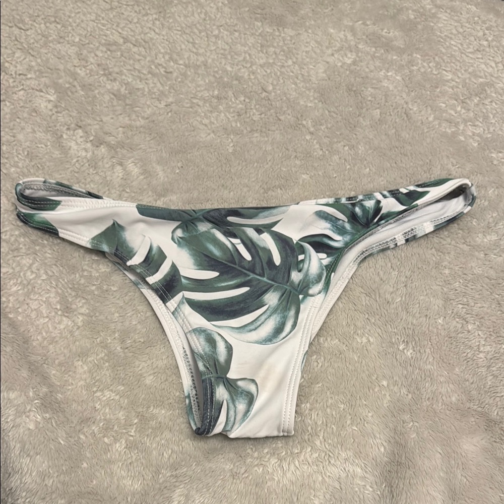 Tropical Leaf Print Bikini Bottom